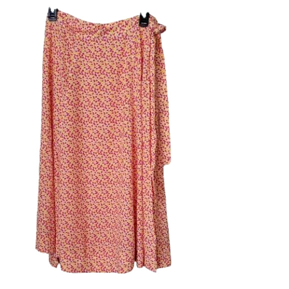 Solid & Striped Wrap Midi Floral Women Skirt Size Small - Picture 2 of 5